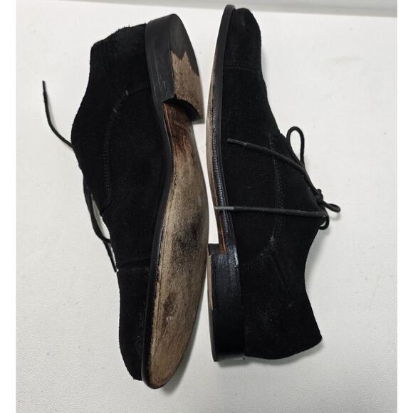 John Varvatos USA Mens Lace Up Dress Shoes Black Suede Derby SZ 10.5 M - Picture 4 of 10